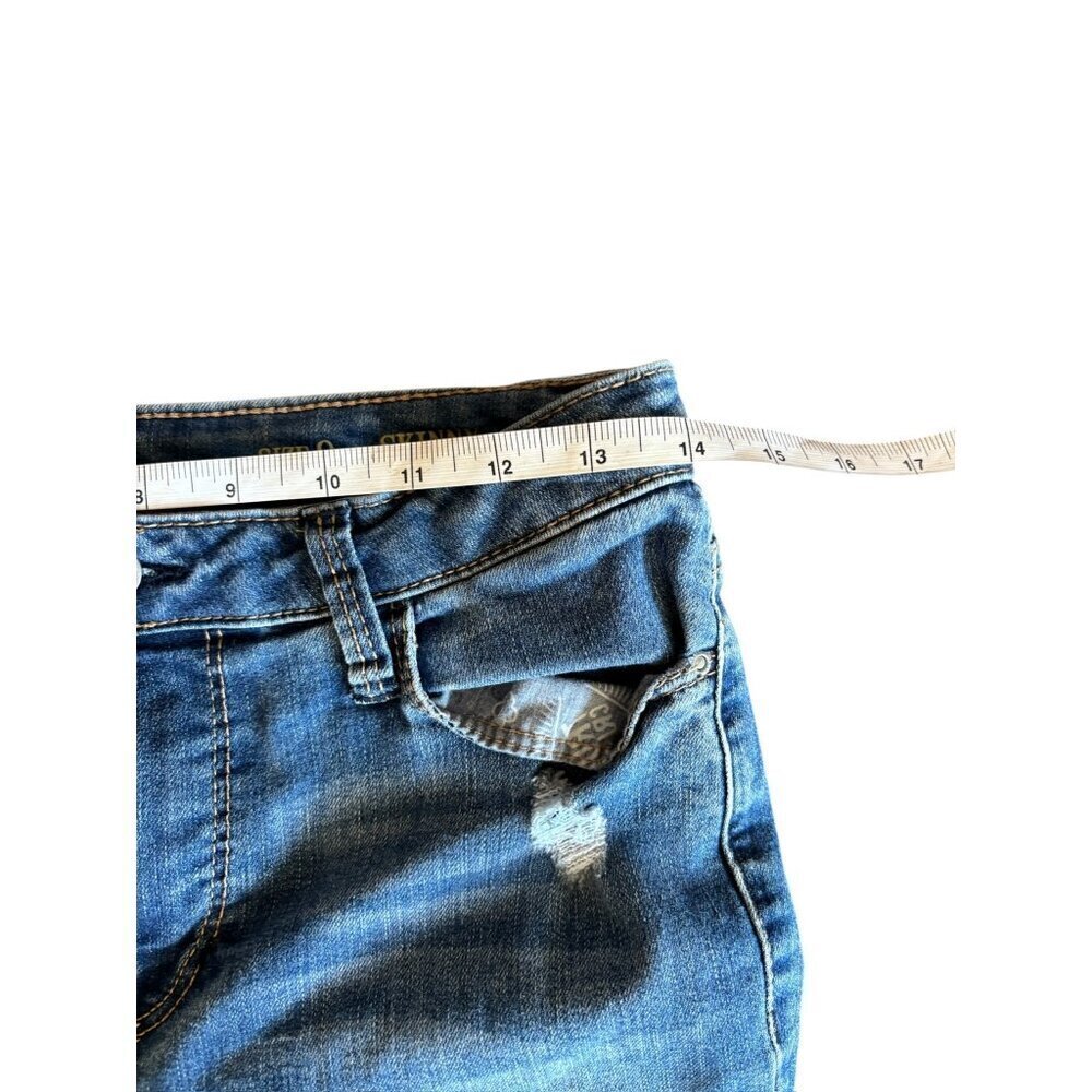True Craft Women's Blue Distressed Skinny Jeans - Picture 5 of 7
